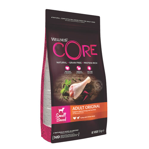 Wellness CORE Original Small Breed Turkey Grain Free Adult Dry Dog Food 1.5kg Cheap