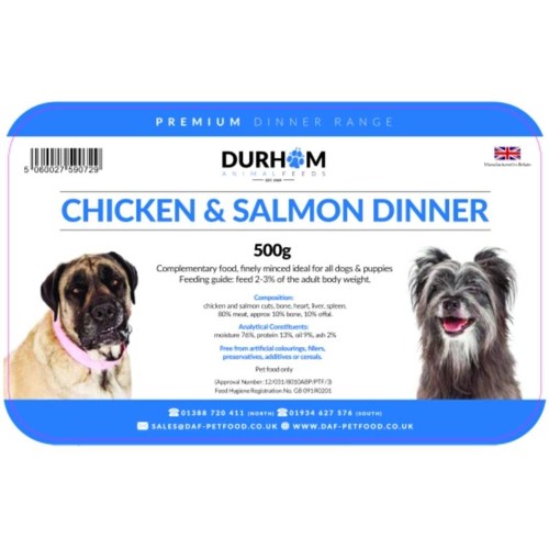 Durham Animal Feeds Chicken & Salmon Dinner 500g Cheap