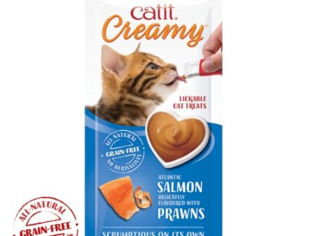 Catit Creamy Treats Salmon & Prawns 4 x 10g Cheap