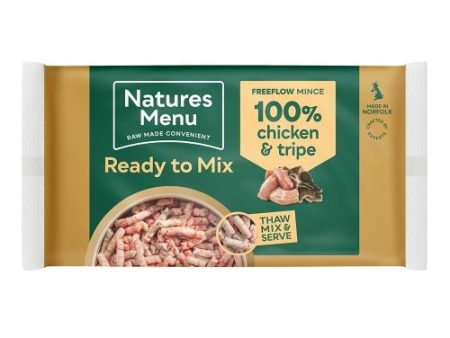 Natures Menu Ready to Mix Free Flow Raw Dog Food with Chicken and Tripe 2kg For Sale