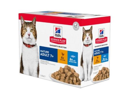 Hill s Science Plan Mature Adult Wet Cat Multipack Chicken & Ocean Fish 12x85g Fashion