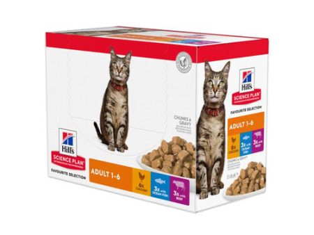 Hill s Science Plan Adult Wet Cat Multipack Chicken, Beef & Ocean Fish 12x85g Discount