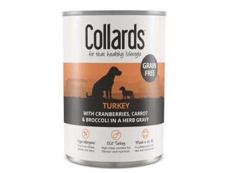 Collards Grain Free Turkey Adult Wet Dog Food 12 x 390g Cans Discount