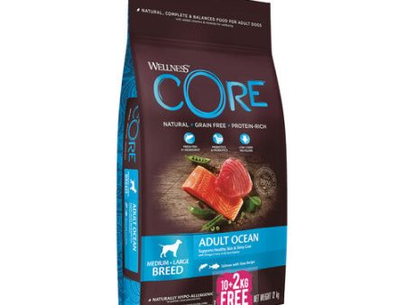 Wellness Core Ocean Fish Salmon and Tuna Grain Free Adult Dry Dog Food 10kg + 2kg Free Online Sale