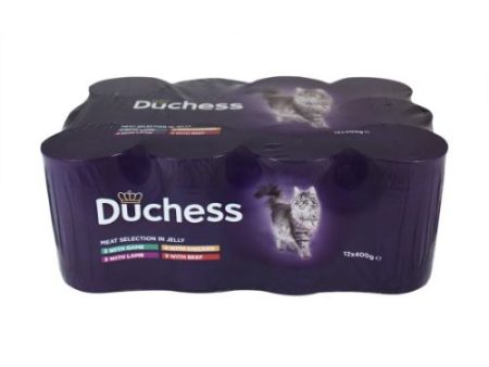 Duchess Adult Wet Cat Food Tins Meat Variety in Jelly 12 x 400g Supply