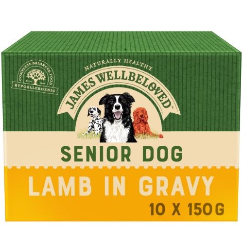 James Wellbeloved Senior Wet Dog Food Pouch with Lamb, Rice and Vegetables in Gravy 12 X 90g on Sale