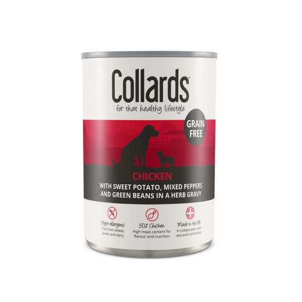 Collards Grain Free Chicken Adult Wet Dog Food 12 x 390g Cans Online now