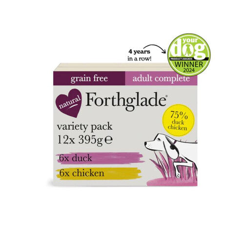 Forthglade Complete Grain Free Adult Duo Variety Duck Chicken 395g 12pk For Sale