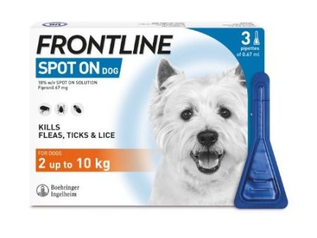 Frontline Spot On Flea Drops for Small Dogs and Puppies (2-10kg) 3 Pipette For Discount