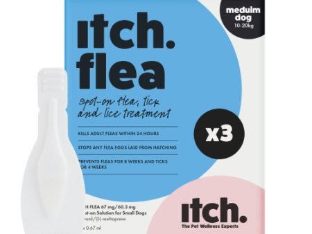 Itch Flea Medium Dog Spot-on Flea & Tick Treatment (10-20kg) 3 pipettes Hot on Sale