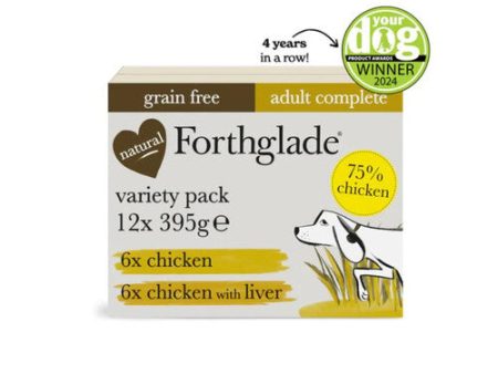 Forthglade Complete Grain Free Adult Duo Variety Chicken Chicken Liver 395g 12pk For Cheap