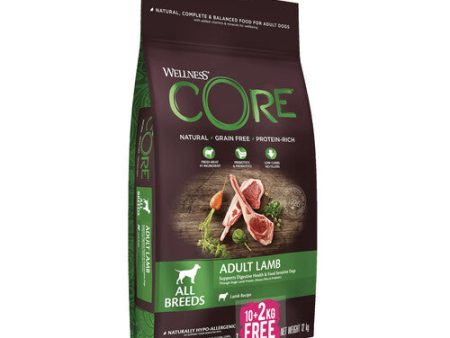 Wellness Core Lamb Adult Dry Dog Food 10kg + 2kg Free Supply