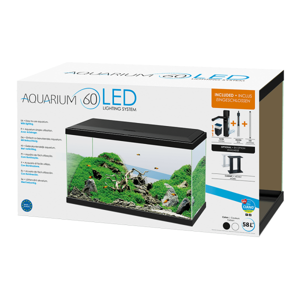 Ciano Aquarium 60 LED Black 58L Fashion