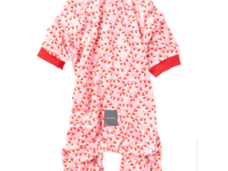 Christmas Dog Pyjama - Fuzzyard - Candy Cane Pink Hot on Sale