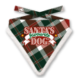 Christmas Dog Bandana - Plaid - White - Santas Favourite Dog For Discount