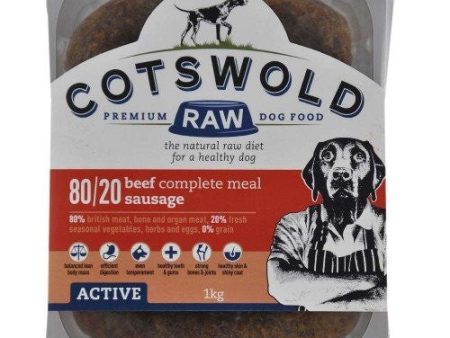 Cotswolds Adult Working Raw Dog Food Beef Sausage Active 1kg Discount