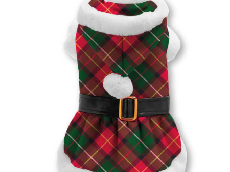 Christmas Dog Coat - Tartan Peplum Online now