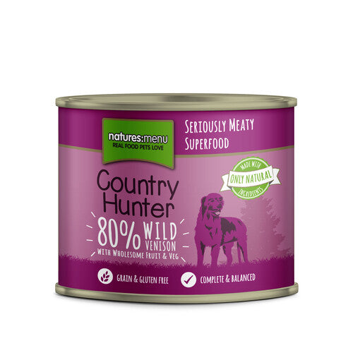 Natures Menu Country Hunter Wild Venison Grain Free Wet Dog Food Cans 6 x 600g Hot on Sale