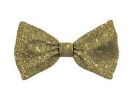 Christmas Cat Bow Tie - Gold Glitter Small on Sale