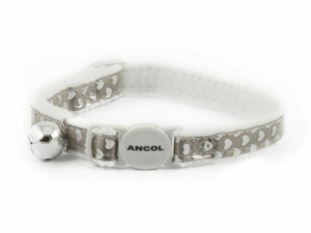 Ancol Reflective Gloss Silver Hearts Cat Collar Sale