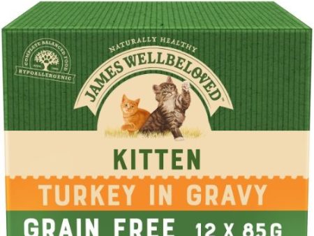 James Wellbeloved Grain Free Kitten Food Pouches with Turkey 12 x 85g Online now