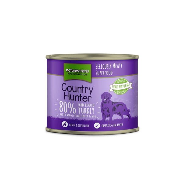 Natures Menu Country Hunter Wet Dog Food Farm Reared Turkey Grain Free Dog Food Cans 6 x 600g Online now