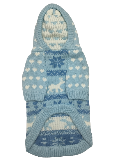 Christmas Petstop Dog Jumper - Snowflake Blue Sale