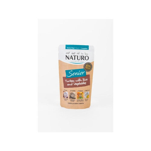 Naturo Senior Dog Food Turkey with Rice & Vegetables 150g x 8 Supply