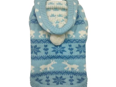 Christmas Petstop Dog Jumper - Snowflake Blue Sale