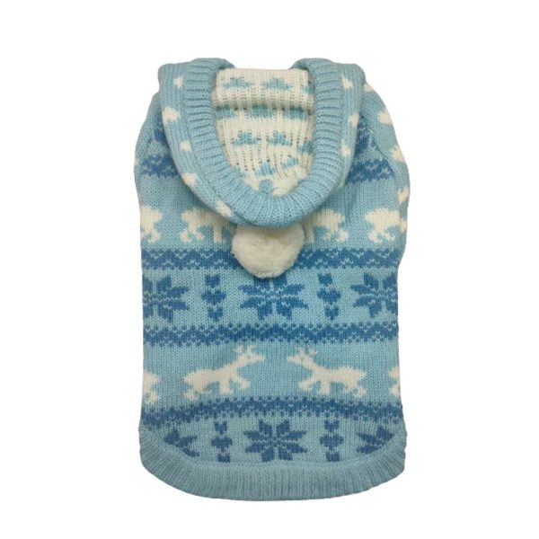 Christmas Petstop Dog Jumper - Snowflake Blue Sale