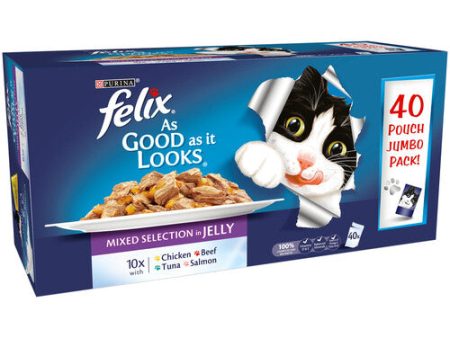 Felix Pouch Cat Food As Good As It Looks Favourites Selection in Jelly 40 x 100g Online now