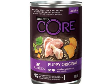 Wellness CORE Wet Puppy Food Cans with Turkey, Chicken and Pumpkin 6 x 400g Sale