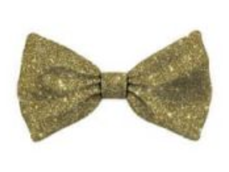 Christmas Dog Bow Tie - Gold Glitter For Discount