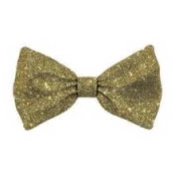 Christmas Dog Bow Tie - Gold Glitter For Discount