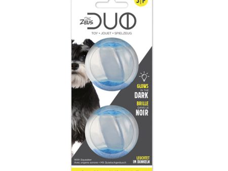 Zeus Duo Glow In The Dark Ball with Squeaker - 2 pack Supply