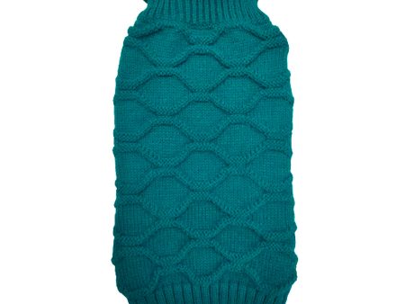 Petstop Dog Jumper - Honeycomb Teal For Cheap