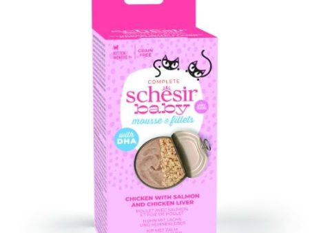 Schesir Baby M&S Wet Kitten Food Chicken Salmon 3 x 55g For Sale