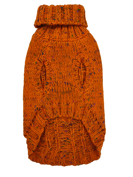 Petstop Dog Jumper - Chunky Cable Knit Orange For Discount