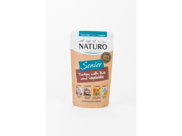 Naturo Senior Dog Food Turkey with Rice & Vegetables 150g x 8 Supply