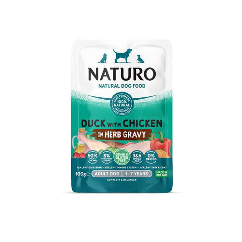 Naturo Adult Dog Food Grain & Gluten Free Duck with Chicken in Herb Gravy 100g x 12 Online Sale