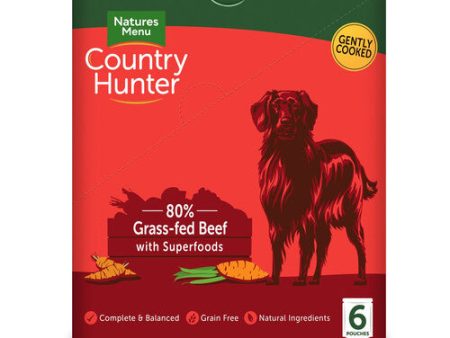 Natures Menu Country Hunter Superfood Grain Free Beef Wet Dog Food Pouches 6 x 150g For Sale