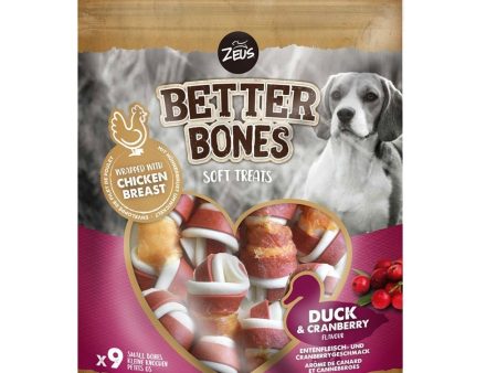 Zeus Better Bones - Duck and Cranberry Chicken Wrapped Mini Bones For Sale