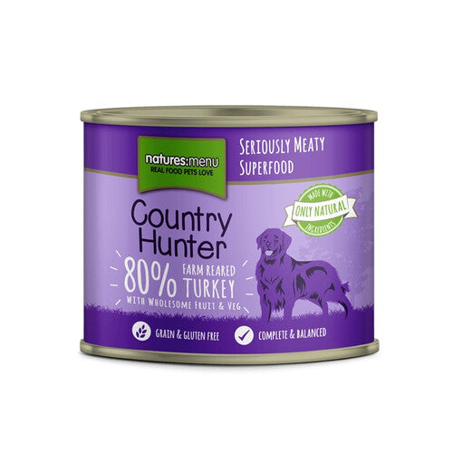 Natures Menu Country Hunter Wet Dog Food Farm Reared Turkey Grain Free Dog Food Cans 6 x 600g Online now