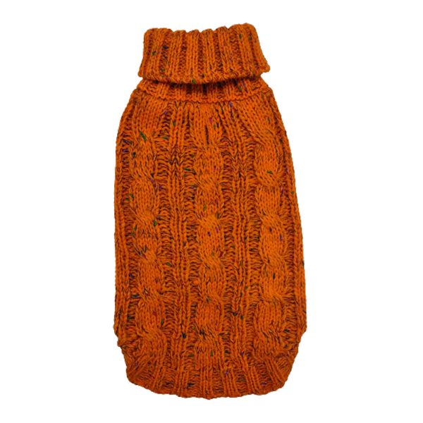 Petstop Dog Jumper - Chunky Cable Knit Orange For Discount