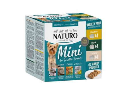 Naturo Adult Mini Dog Food Pouch Poultry Selection with Rice 12x150g Discount