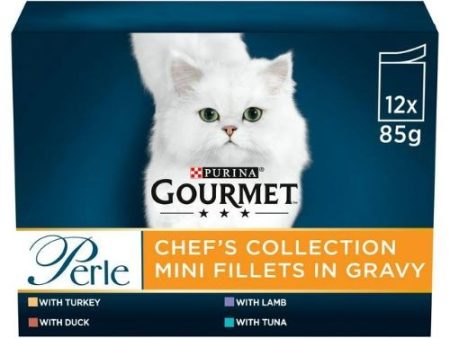 Gourmet Perle Chef s Selection Cat Food Pouches 12x85g For Sale