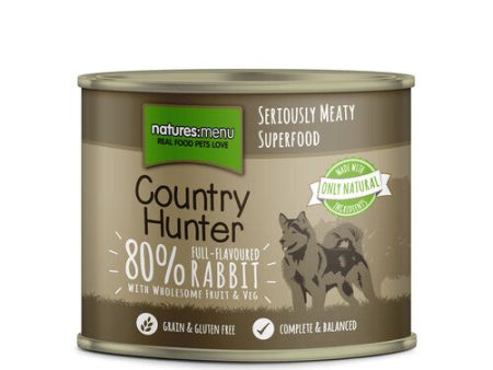 Natures Menu Country Hunter Full Flavoured Rabbit Grain Free Wet Dog Food Cans 6 x 600g Hot on Sale