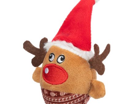 Trixie Christmas Reindeer Plush Ball - Cat Toy Discount