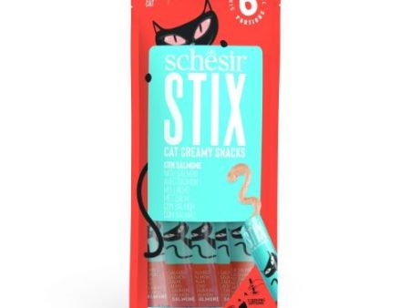 Schesir Stix Adult Cat Treats Salmon 6 x 15g Sale