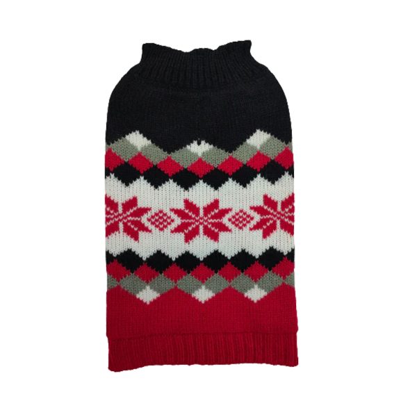 Petstop Dog Christmas Jumper - Snowflake Black Cheap